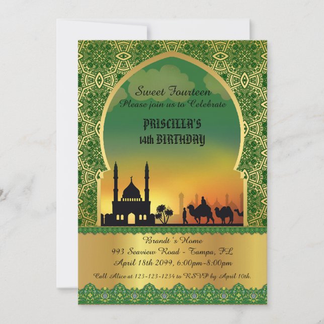 Convites 14 anos de convite, noite árabe (Frente)