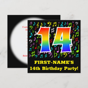 Convites 14 Festa de aniversário: Símbolos Musicais Diverti