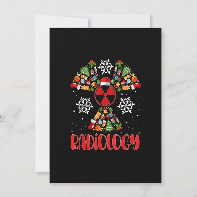 Convites 14RZ Radiologia Santa Hat Natal Merry Xmas Xray (Frente)