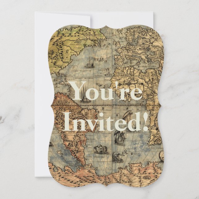 Convites 1565 Forlani AntiquevMapa Renascentista Mundial (Frente)