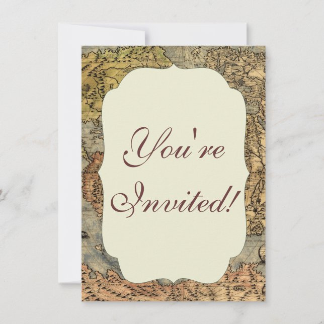 Convites 1565 Forlani AntiquevMapa Renascentista Mundial (Frente)