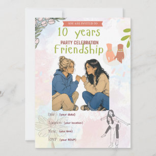 Convites 15 Anos de Amizade & Contando Melhores Amigos