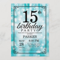 15 Birthday - Glitter Teal