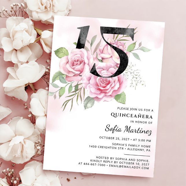 Convites 15 Birthday Quinceanera Russo Floral (Criador carregado)