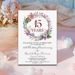 Convites 15 Crystal Surprise Weding Anniversário Floral