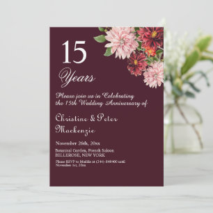 Convites 15 Crystal Weding Aniversário Burgundy Floral