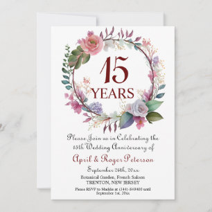 Convites 15 Crystal Weding Anniversário Floral