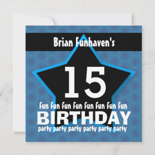 Convites 15 de Aniversário ou QUALQUER ANO, Black Blue STA