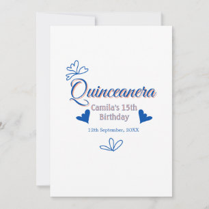 Convites 15 de aniversário rusica mexicana do pêssego azul