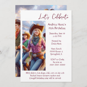 Convites 15 de Festa de aniversário de adolescente