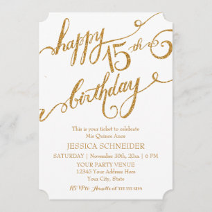 Convites 15 Mis Quince Anos, Bilhete de Aniversário de Quin