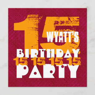 Convites 15o Grunge Z15A do adolescente de 15 anos da festa