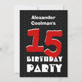 Convites 15o O branco preto adolescente moderno do
