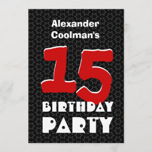 Convites 15o O branco preto adolescente moderno do