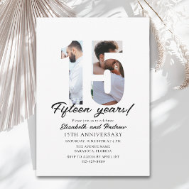 Convites 15th Anniversary with Photo Minimalist