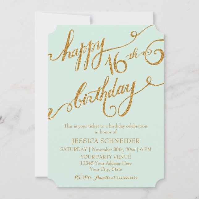 Convites 16º Bilhete Doce 166º Festa de aniversário (Frente)