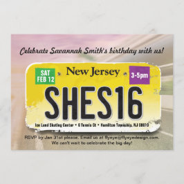 Convites 16.º Aniversário da Licença para Nova Jersey