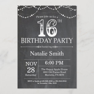 Convites 16.º Aniversário - Luzes de Cordas de Quadros de C