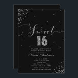 Convites 16 Canto de Confetti Negro e Silver<br><div class="desc">DOCE 16 Convites para Confetti Preto e Prata.</div>