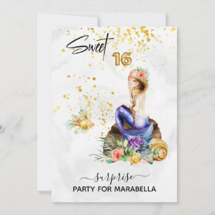 Convites *~* 16 DOCE SEXTA SÉRIE Azul Sereia Aniversário