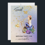 Convites *~* 16 DOCES SEXTENSA Ombre de Sereia Azul Anivers<br><div class="desc">* Fantasia Mágica Energeticamente Aprimorada DOCE SEXTA E MODERNA Cor AZUL Escuro Sereia com Cabelo Luminoso de Longa Pele. Há muitas Flores Bonitas à sua volta. Ela está tocando um ouro. Os números brilhantes de 16 GOLD FOIL BALLOON representam uma fantástica adição festiva ao seu Convite de aniversário Doce 16....</div>