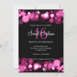Convites 16 Festa de aniversário rosa doce de inverno