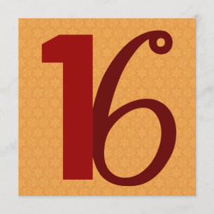 Convites 16o Grandes números do aniversário Dourados e W958