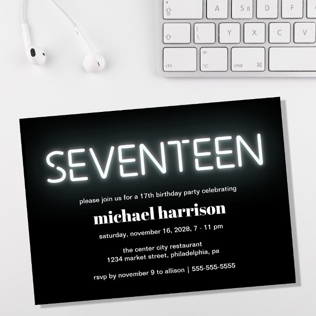 Convites 17ª Festa Branca de Luzes Neon (Criador carregado)