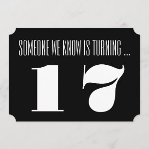 Convites 17o A festa de aniversário convida, preto e