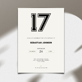 Convites 17th Birthday Invitation - Minimal Sport Style