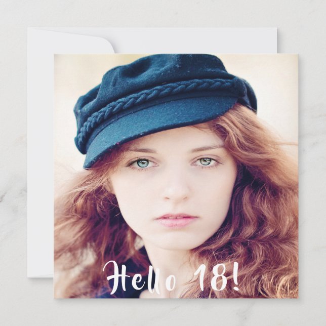 Convites 18ª festa de aniversário saudação 18 fotografia (Frente)