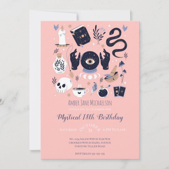Convites 18º Aniversário da Fortune Teller Mystic (Frente)