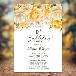 Convites 18º aniversário Festa Floral Amarela