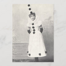 1898 Mulher em Figurino de Palhaço, Fotografia Ant