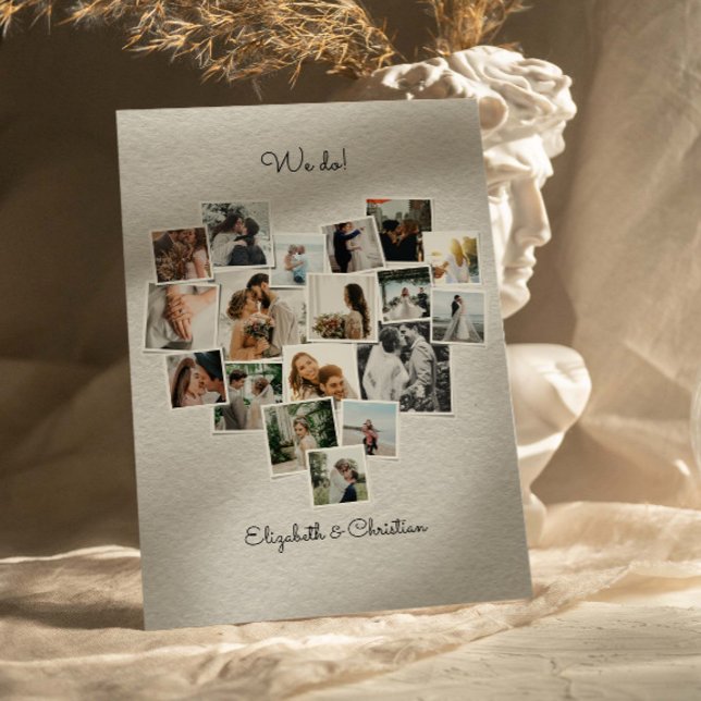 Convites 18 Fotos Colagem Formatação Cardíaca Casamento (Criador carregado)