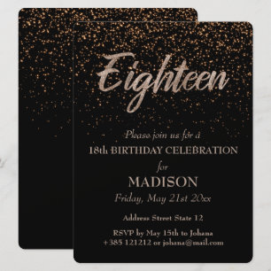 Convites 18o Brilho Dourado do aniversário