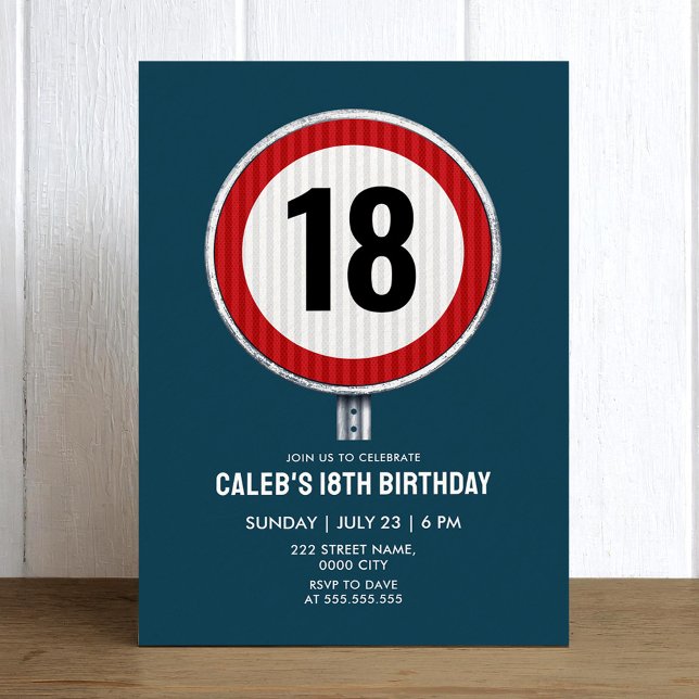Convites 18th Birthday Speed Limit Sign - ANY AGE (Criador carregado)