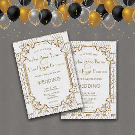 Convites 1920 de Deco de Arte Branca do Excelente Dourado