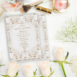 Convites 1920 Gatsby do Excelente Branco Dourado Real