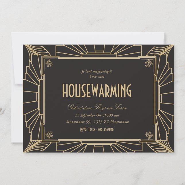 Convites 1920 - Temed uitnodiging van de inwijdingsfeestpar (Frente)