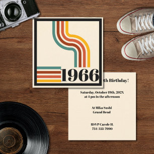 Convites 1966 60º Aniversário Listra Retro Vintage