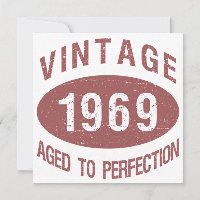 Convites 1969 Vintage Aniversário (Frente)