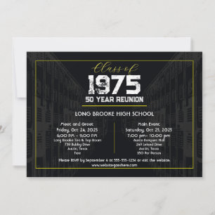 Convites 1975 Classe de Sindicato Negro Elegante - Reunião 