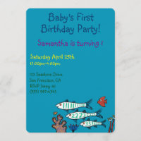 1, 2, 3 Peixes com Peixe Pequeno e Coral