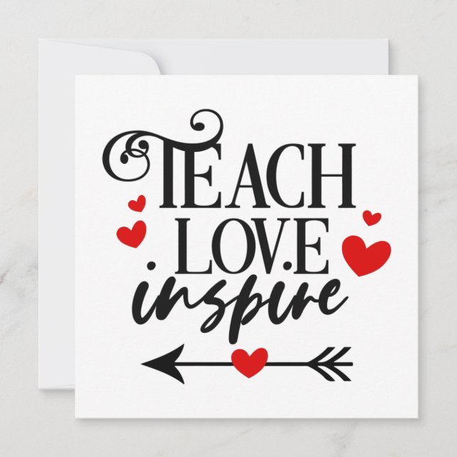 Convites 1/2 Camisa Ensinar Amor Inspirar professores de ja (Frente)