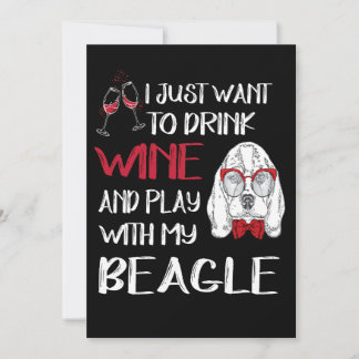 Convites 1 Bebo Vinho E Brinco Com Meu Beagle