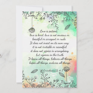 Convites 1 Corintianos 13: 4-7