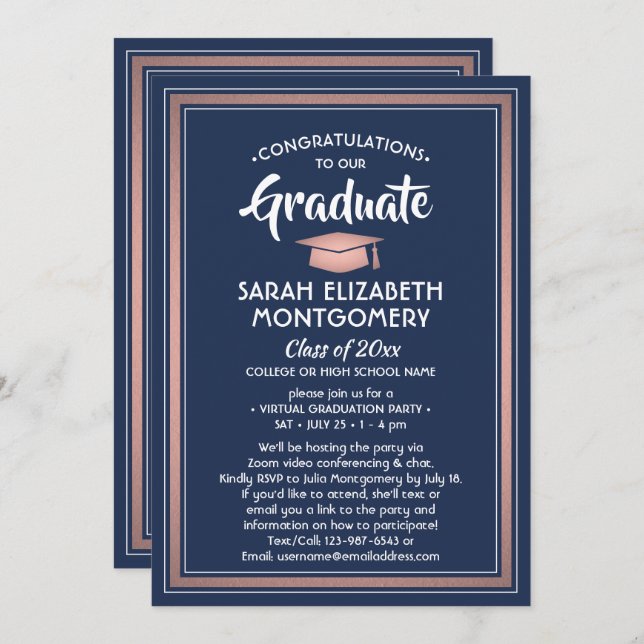 Convites 1 Festa de formatura Virtual de Fotografia Marinho (Frente/Verso)
