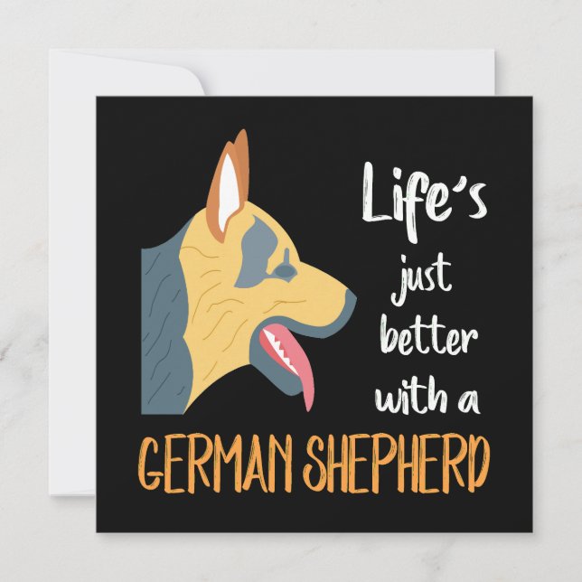 Convites 1 Life's Just Better With A German Shepherd (Frente)