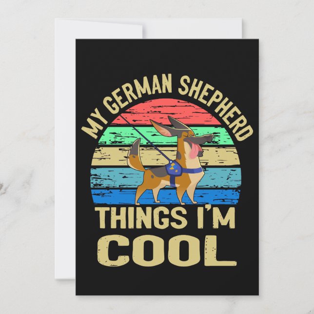 Convites 1 Minha coisa de German shepherd Eu sou Legal Vint (Frente)